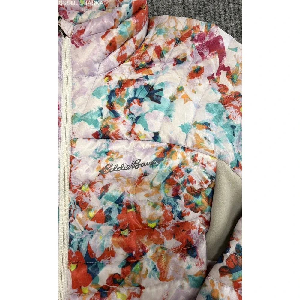 Eddie Bauer Multicolor Women's Packable Lightweight Down Puffer Jacket Floral -M